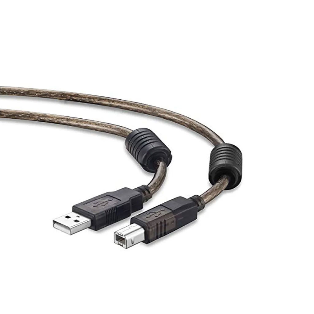 کابل پرینتر شیلد دار 5 متری-کابل پرینتر شیلددار یک کابل USB نوع A به USB نوع B است که برای اتصال پرینتر، اسکنر، دستگاه‌های POS و تجهیزات اداری مشابه به کامپیوتر استفاده می‌شود. نسخه ۵ متری آن برای زمانی مناسب است که دستگاه از سیستم فاصله بیشتری دارد و نیاز به انتقال پایدار داده در طول کابل بلند وجود ...