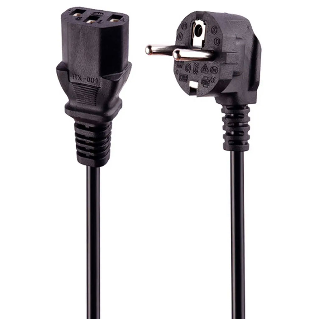 کابل برق دو شاخه منبع تغذیه کامپیوتر 16 آمپر 1.8 متری-معرفی محصول: در سیستم‌های کامپیوتری با مصرف انرژی بالا، مانند گیمینگ پیشرفته، ورک‌استیشن‌ها و سرورهای کوچک، نیاز به کابلی قدرتمند و ایمن برای انتقال برق بدون افت ولتاژ ضروری است. کابل برق دوشاخه 16 آمپر با طول 1.8 متر، محصولی حرفه‌ای و مقاوم برای ...