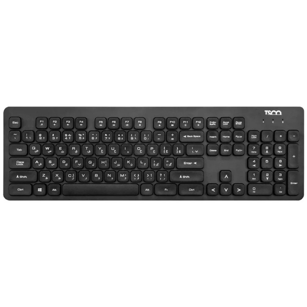 کیبورد بی‌ سیم تسکو مدل TK 7003w - معرفی و بررسی تخصصی کیبورد بی‌سیم تسکو TK 7003W
کیبورد بی‌سیم Tsco TK 7003W یکی از محصولات خوش‌قیمت و پرفروش برند تسکو است که با تمرکز بر راحتی کاربر و عملکرد پایدار طراحی شده است. این کیبورد با حذف کابل‌های اضافی، فضای کاری منظم‌تری ایجاد می‌کند و برای افرادی که به‌دنبال یک کیبورد بی‌سیم ساده و قا ...