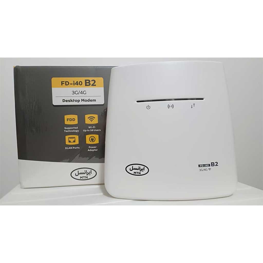 مودم آنلاک 3G4G ایرانسل مدل FD-i40-B2-مودم FD-i40 B2 یکی از مدل‌های محبوب مودم 3G/4G ایرانسل است که به‌صورت آنلاک عرضه می‌شود و قابلیت استفاده با سیم‌کارت‌های مختلف را دارد. این مودم با پشتیبانی از نسل‌های ۳G و ۴G (LTE) اینترنت پرسرعت و پایدار را در هر مکان و زمان برای شما فراهم می‌کند. ? چرا مودم F ...